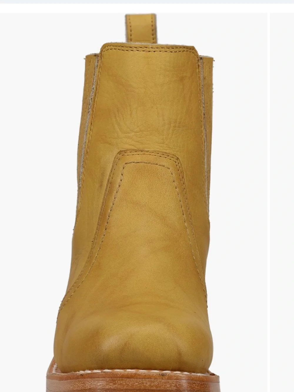 Frye Mustard Leather Chelsea Ankle Boots